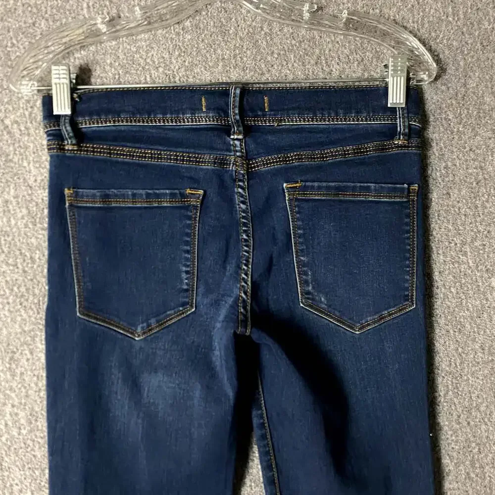 Free People Women's SIze 26 Mid-Rise Dark Wash Stretch Denim Jeans
